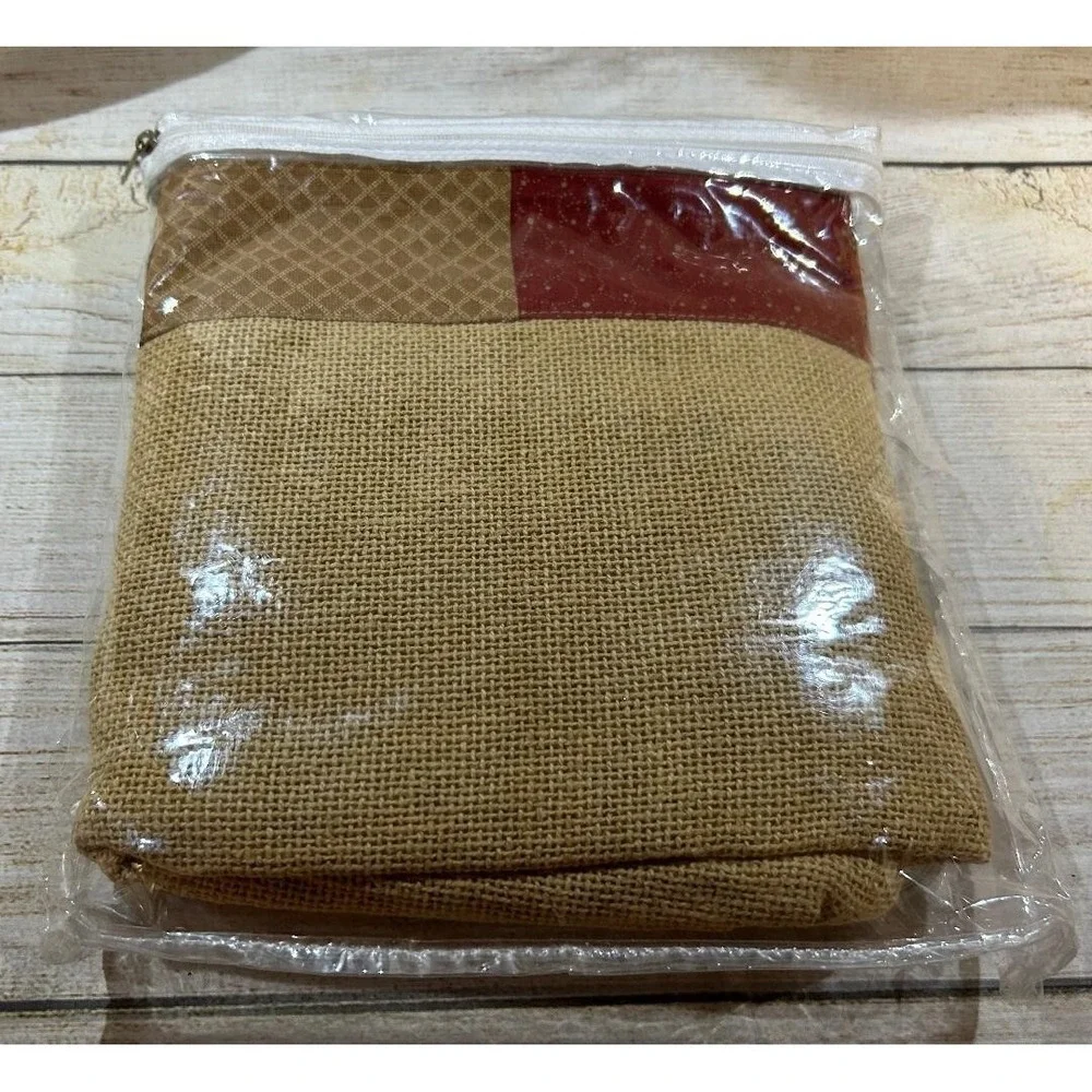 NEW Park Designs Ginger Spice Patchwork Burlap Farmhouse Valance 58